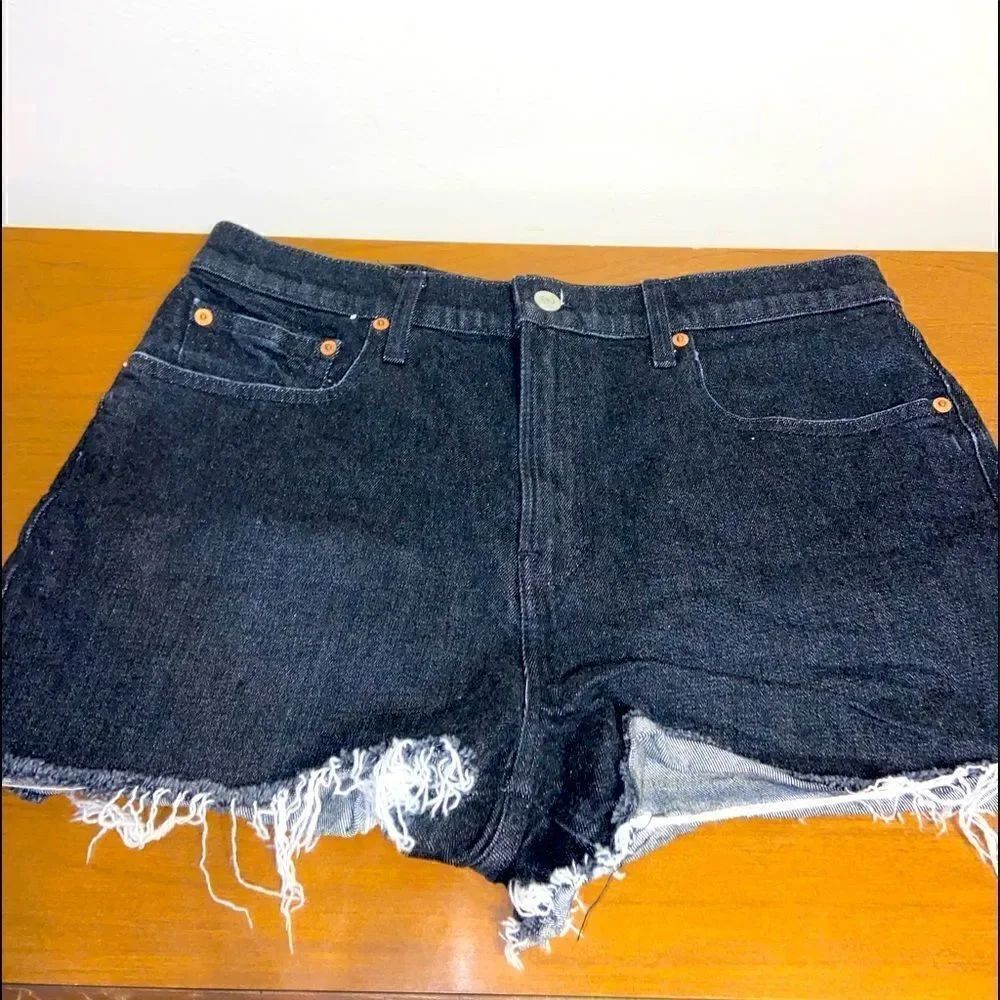 Lucky brand relaxed black denim shorts